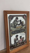 Load and play video in Gallery viewer, Vintage mid-century Pears Soap Advertising Mirror, Victorian wall art, bathroom collectibles, home decor, baby bath, family, vanity
