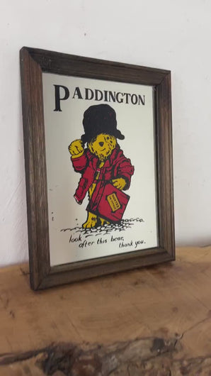 Cute Paddington bear vintage mirror, children's book wall decor, film and television  advertising, collectibles piece, kids bedroom decor