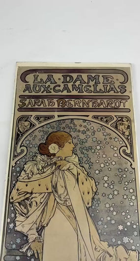 Rare 1930s Vintage Alphonse Mucha La Dame aux Camélias Lithograph Poster, Art Nouveau