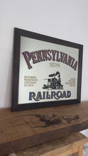 Load and play video in Gallery viewer, Historical Pennsylvania Railroad Company 1874 advertising mirror, Trains and rail stations, American transport picture, wall art
