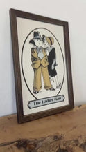 Load and play video in Gallery viewer, The ladies man gangster vintage mirror, Paul Bryn Davies, art deco, retro, kitsch, wall art, illustration.
