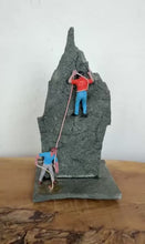 Load and play video in Gallery viewer, Vintage Miniature Rock Climbing Diorama Sculpture, Mountain Walking Collectable
