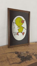Load and play video in Gallery viewer, Retro 1970s happy Melvyn Duck mirror, vintage picture, children&#39;s wall art, playroom and nursery decor, retro collectable picture,
