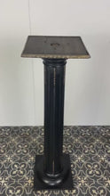 Load and play video in Gallery viewer, 19th century Victorian ebony classical column, ormolu mounts, plant stand, sculpture display, lamp holder, period home, antique furniture
