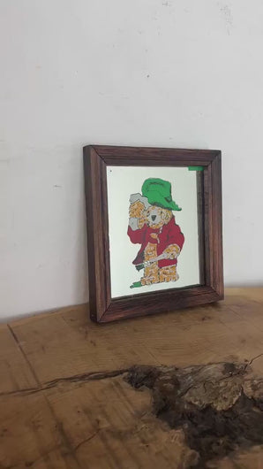 Cute Paddington bear vintage mirror, children's book wall decor, film and television, advertising collectibles, picture, kids bedroom decor
