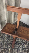 Load and play video in Gallery viewer, Victorian Pitch Pine long Railway Bench, antique 19th century furniture, swing back design, interior decor, home and garden, kitchen seat
