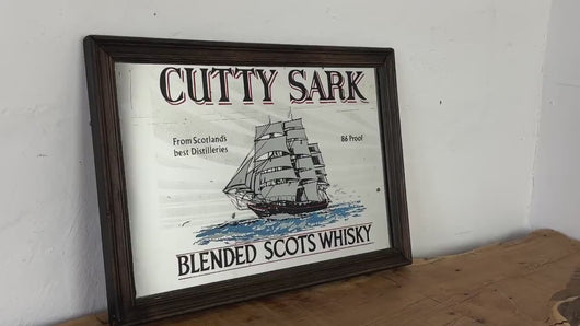 Vintage Cutty Sark mirror, scotch whisky sign, gallon nautical collectables, advertising piece, pub wall decor