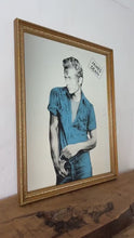 Load and play video in Gallery viewer, Vintage James Dean pop art mirror, movies star picture, film television icon, Hollywood American actor, decorative piece
