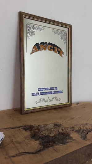 Vintage Ancit fuels advertising mirror, collectable piece, boiler and cookers picture, Victorian style sign, vintage advertising