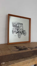 Load and play video in Gallery viewer, Ford Model T 1909 advertising mirror, Americana sign, automobile collectable, vintage car, transport picture
