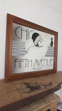 Load and play video in Gallery viewer, Vintage art deco advertising mirror, Chic Fifth Avenue sign, New York wall art, collectibles piece, vogue style, furnishings, accessories
