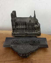 Load and play video in Gallery viewer, Antique French Grand Tour Reims Cathedral Desk Stand &amp; Inkwell
