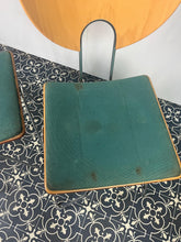 Load image into Gallery viewer, They are introducing a stylish and functional set of chairs from Kusch+Co. The teal blue/green colour adds a touch of retro elegance to any kitchen or dining room. At the same time, the 1970s hairpin legs and atomic-inspired backrests
