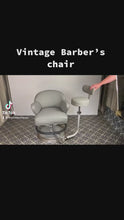 Load and play video in Gallery viewer, Vintage Barber Chair With Stool And Reception Desk The Murray Retro Rotation
