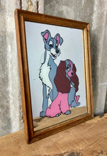 Load image into Gallery viewer, Vintage lady and the tramp, advertising mirror, decorative, cute, collectable animation
