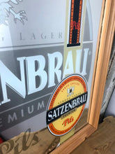 Load image into Gallery viewer, Vintage Satzenbrau Beer, Pilsner, Pub Mirror, Guinness, Man Cave, Bar Collectible

