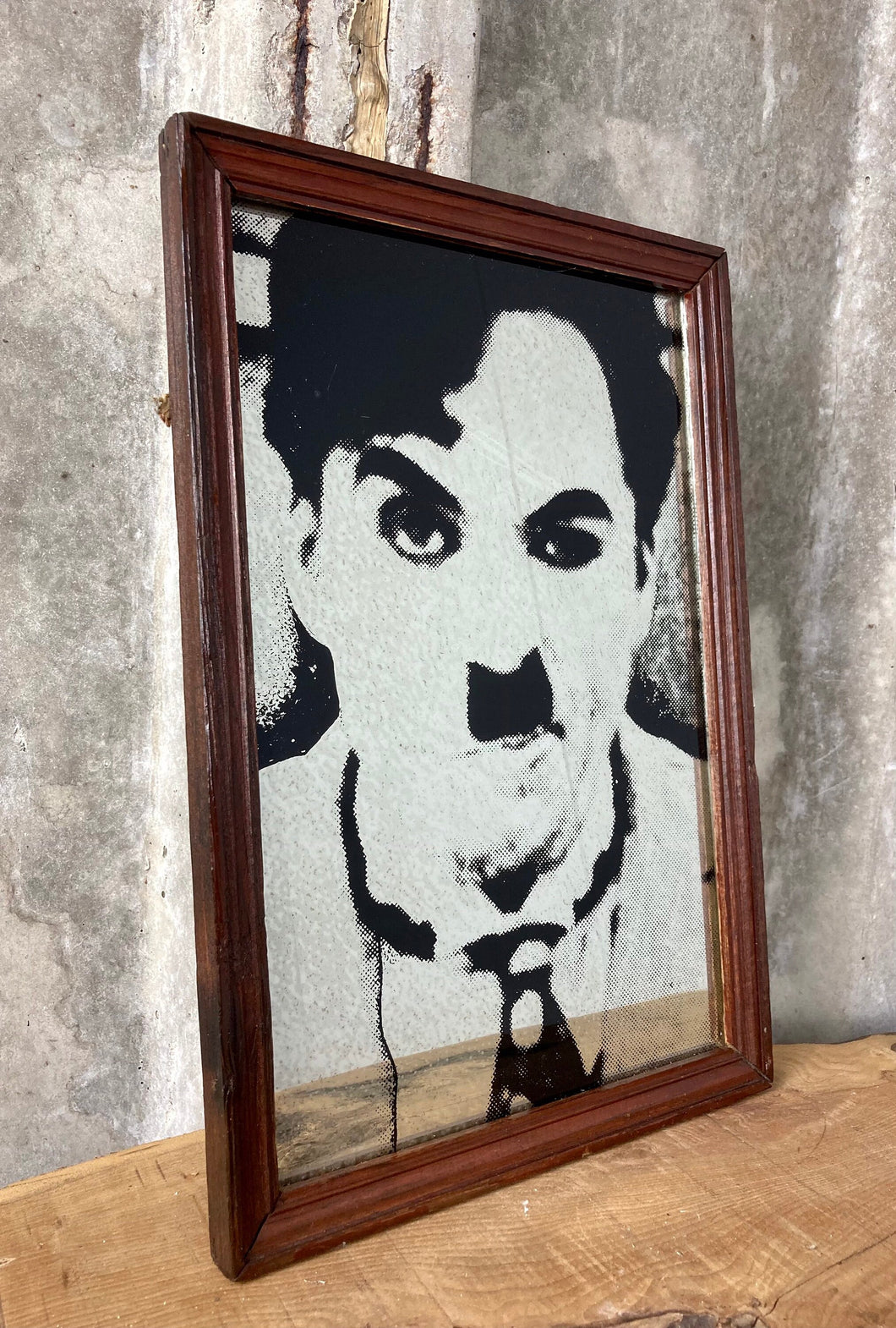 Vintage Charlie Chaplin Portrait Mirror, Movie Memorabilia, Comedy Collection