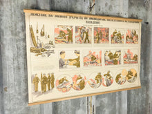 Load image into Gallery viewer, Original vintage military, first aid, after airstrike poster, picture, communism, Eastern European, collectable piece
