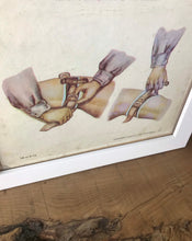 Load image into Gallery viewer, Medical and military vintage, Original poster on card, Eastern European piece, tourniquet method
