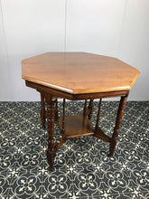 Load image into Gallery viewer, Beautiful Antique Octagonal Top Occasional Side Table, Two-Tier Servants, Early 20th Century, Mahogany
