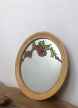 Load image into Gallery viewer, Lovely vintage stained glass, round rose mirror, collectibles piece
