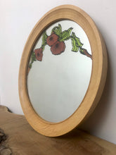 Load image into Gallery viewer, Lovely vintage stained glass, round rose mirror, collectibles piece
