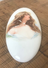Load image into Gallery viewer, Lovely antique early 20th century, art nouveau door plaque, porcelain, elegant lady art, painting, collectibles piece

