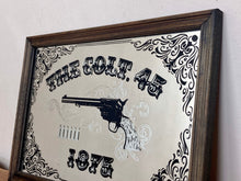 Load image into Gallery viewer, Fantastic vintage Colt. 45 pistol advertising mirror, Americana, western, collectibles piece, Christmas gift
