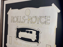 Load image into Gallery viewer, Art Deco vintage Rolls Royce advertising mirror, prestige automobile, car collectibles piece, England, Christmas gift
