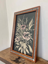 Load image into Gallery viewer, Antique Art Deco, flowers mirror, 1930’s, wall art, home decor, collectibles piece, interior design, glass work, picture frame, gift idea

