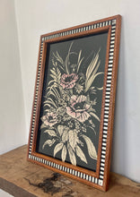 Load image into Gallery viewer, Antique Art Deco, flowers mirror, 1930’s, wall art, home decor, collectibles piece, interior design, glass work, picture frame, gift idea
