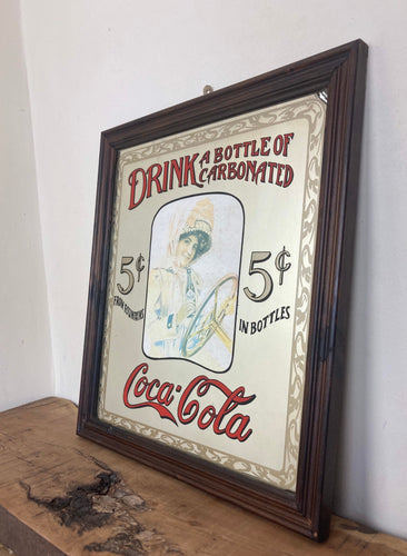Wonderful vintage Coca Cola, advertising mirror, Americana, Victorian, soft drink, collectibles piece