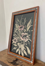 Load image into Gallery viewer, Antique Art Deco, flowers mirror, 1930’s, wall art, home decor, collectibles piece, interior design, glass work, picture frame, gift idea
