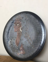 Load image into Gallery viewer, Art nouveau lady copper wall plaque,vintage sign  decorative  art, collectibles piece
