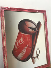 Load image into Gallery viewer, Vintage pop art Coca Cola can mirror, advertising, soft drink, Americana collectibles
