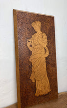 Load image into Gallery viewer, Stunning antique early 20th art nouveau wall hanging plaque sign wooden oak etched collectibles piece
