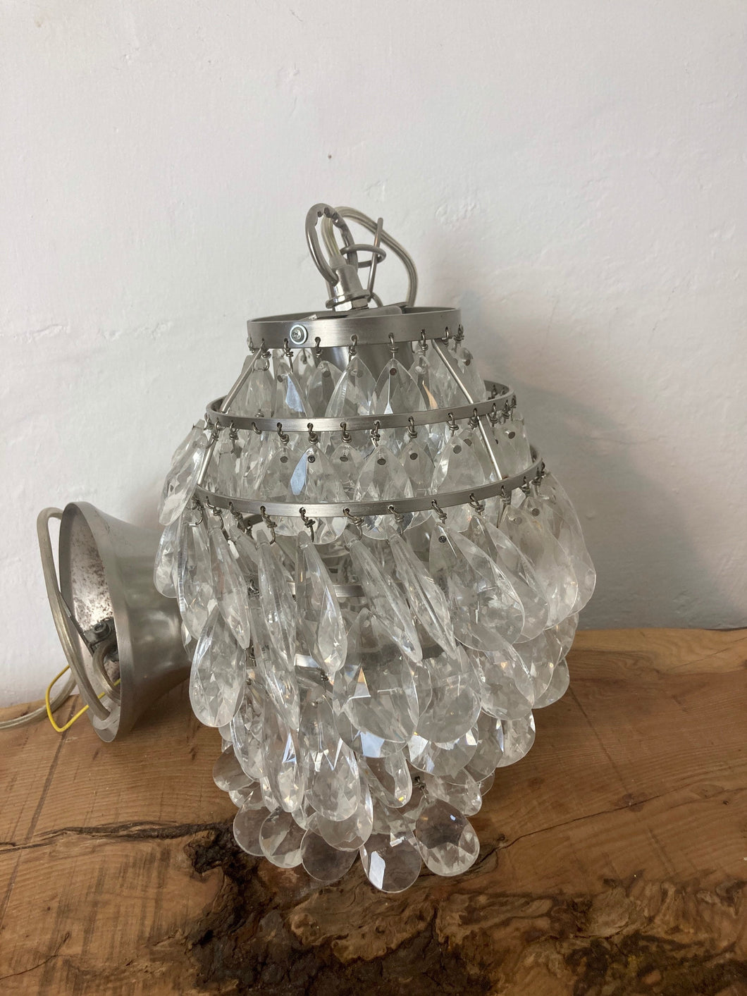 Vintage Laura Ashley crystal pendant, chandelier, ceiling light, collectibles piece