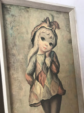Load image into Gallery viewer, Vintage 1960’s MAIO Harlequin boy/girl, painting, art work, picture, collectibles piece, lithographs, print, kitsch
