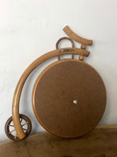 Load image into Gallery viewer, Unique vintage penny farthing bamboo wall mirror, collectibles piece
