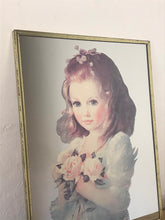 Load image into Gallery viewer, Vintage Victorian young girl, flowers pictures mirror, collectibles piece
