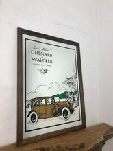 Load image into Gallery viewer, Vintage art deco automobile mirror French chenard and walcker pictures advertising collectibles

