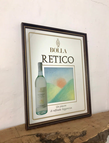 Vintage Bolla Retico Italian wine mirror wall art advertising collectibles piece