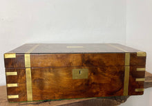 Load image into Gallery viewer, Beautiful antique Victorian 19th century writing slope chest box with key walnut stunning
