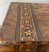 Load image into Gallery viewer, Beautiful antique Victorian 19th century 1800’s writing slope chest box marquetry walnut stunning
