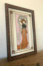 Load image into Gallery viewer, Beautiful vintage Mucha advertising art nouveau mirror Au Quartier Latin French
