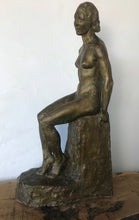 Load image into Gallery viewer, Elegant antique art nouveau sculpture John Friend 1937 art work figure lady plaster
