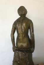 Load image into Gallery viewer, Elegant antique art nouveau sculpture John Friend 1937 art work figure lady plaster
