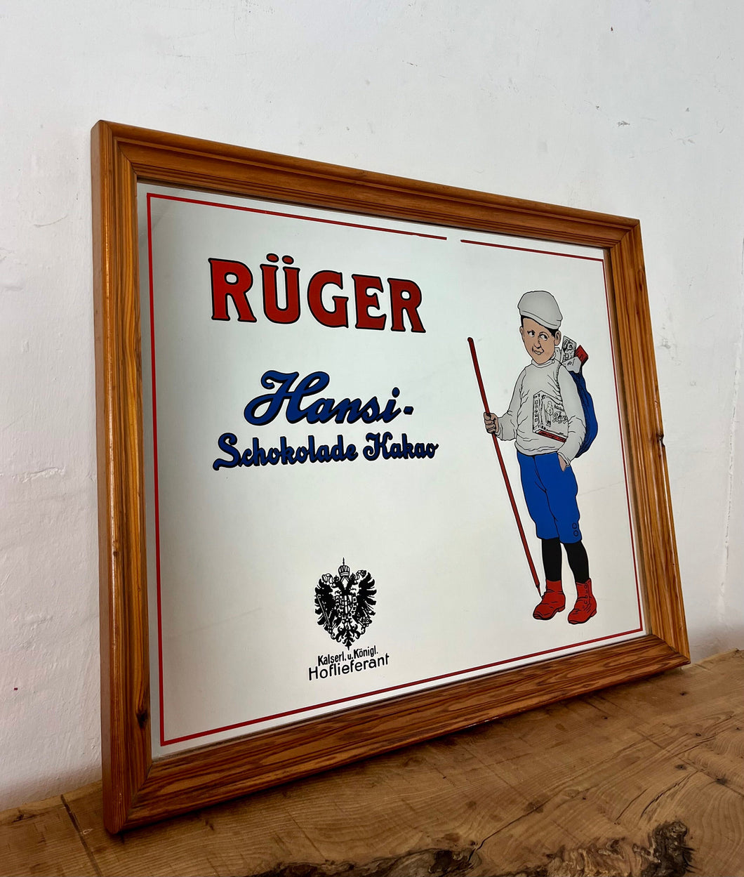 Ruger German chocolate advertising mirror, picture mirror, wall art