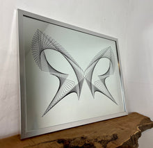 Load image into Gallery viewer, Wonderful abstract mirror featuring a spiral butterfly with intricate design and a modern vintage feel. Atomic style finish with excellent detail, designer interior design piece
