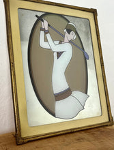 Load image into Gallery viewer, Mid-century art deco lady golf mirror, wall art, home decor, picture mirror, sports collectible
